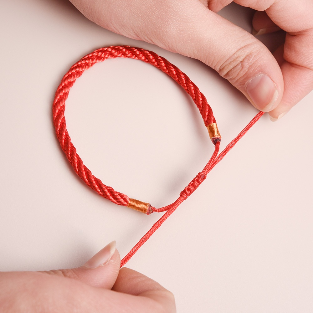 Vòng Tay Dây May Mắn Thắt Nút Điều Chỉnh Được Màu Đỏ / Đen Phong Cách Phật Giáo Tây Tạng Cho Nam Và Nữ