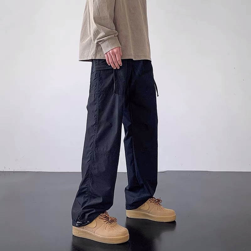 Quần thể thao nam cargo dáng xuông ống rộng phong cách hiphop phối màu basic EQ008 Meme
