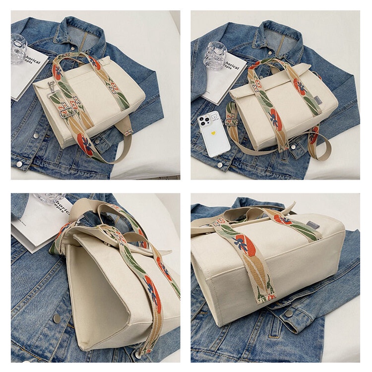 Túi Xách Vải canvas Dày Dặn Cao Cấp Thời Trang Nhật Hàn 2023 Cho Nữ