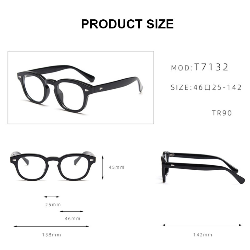 Thời Trang Kính Mắt Gọng Tròng Phẳng Phong Cách retro Sang Trọng t7132