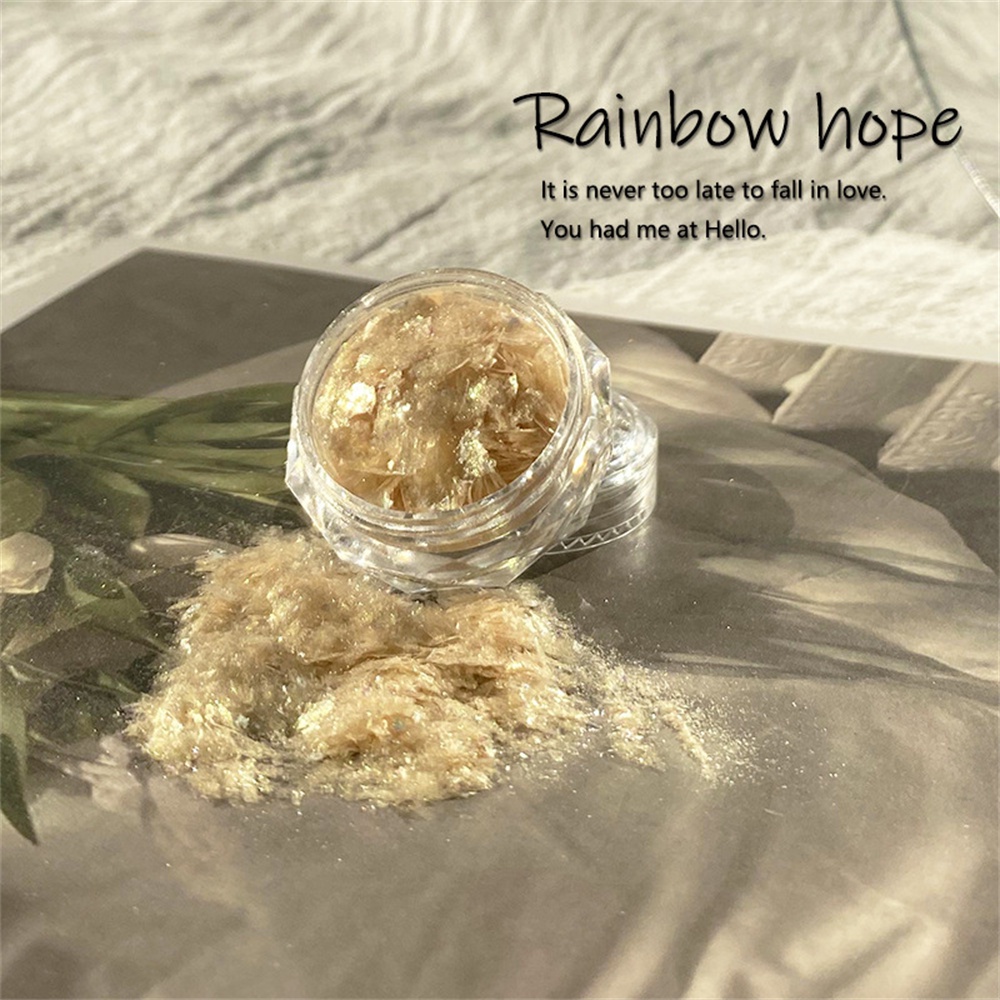 2023New Nail Opal Powder Flakes Crystal Nail Sequins Nail Powder Phân Cực Làm Móng Tay Siêu Mỏng Lá Ba Chiều DIY Trang Trí Long Lanh Rời