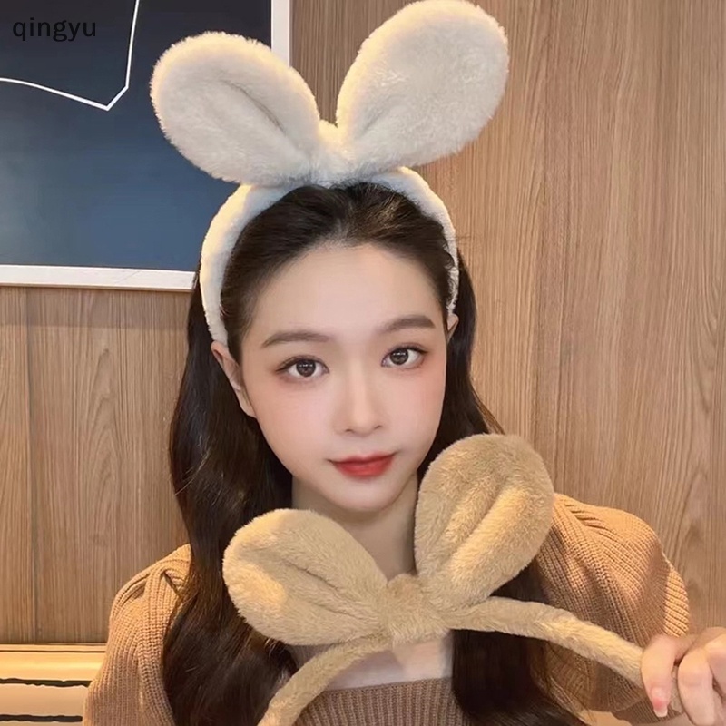 Mới Băng Đô Tai Thỏ Màu Trơn Bằng Lông Nhung Dễ Thương Xinh Xắn