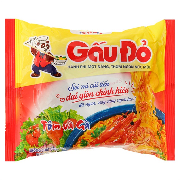Mì Gấu Đỏ Tôm Gà / Sợi Phở / Tôm Chua Cay Gói 63g