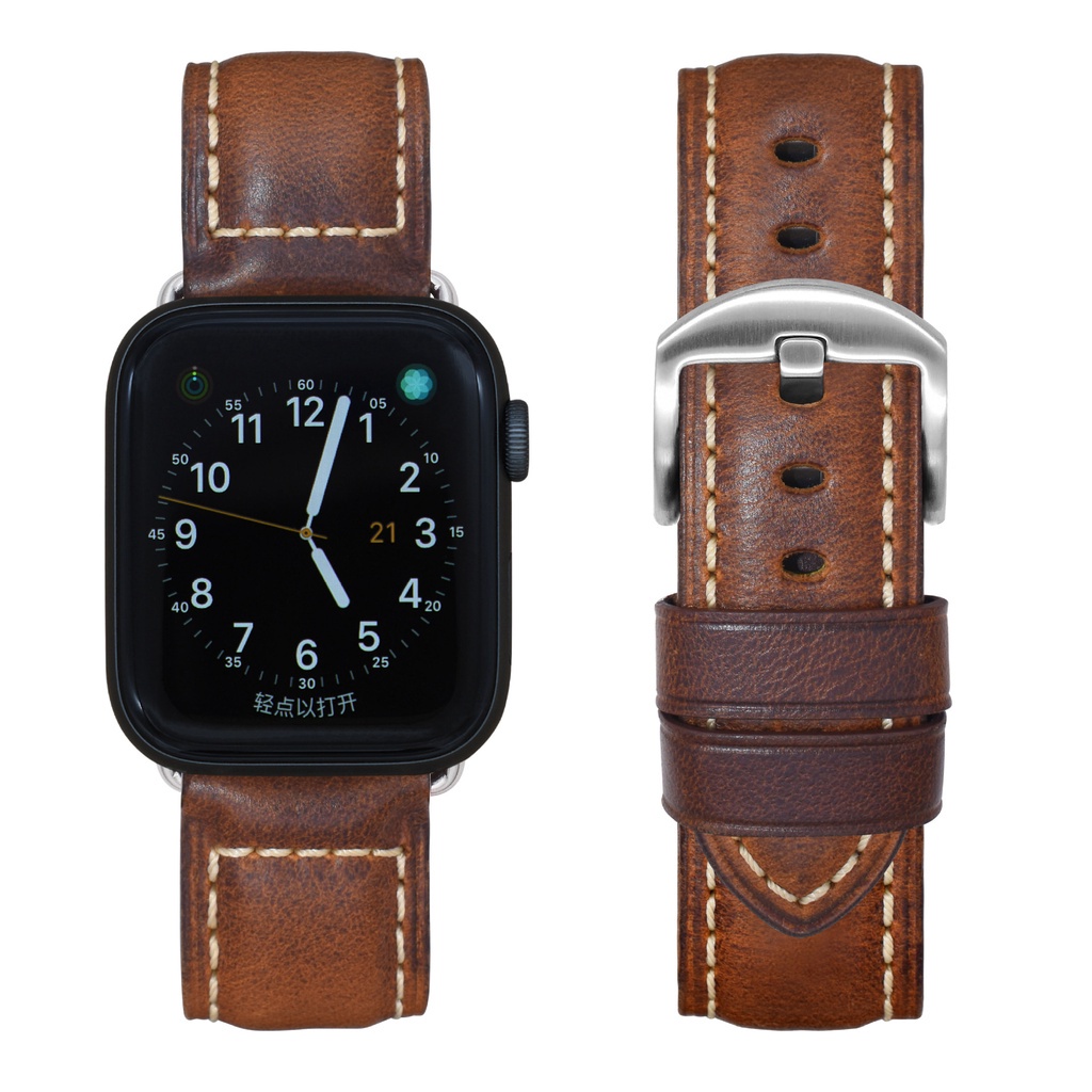 Dây Đeo Bằng Da Bò Chất Lượng Cao Cho apple watch series 9 8 7 se ultra 2 49mm 45mm 44mm 41mm 40mm