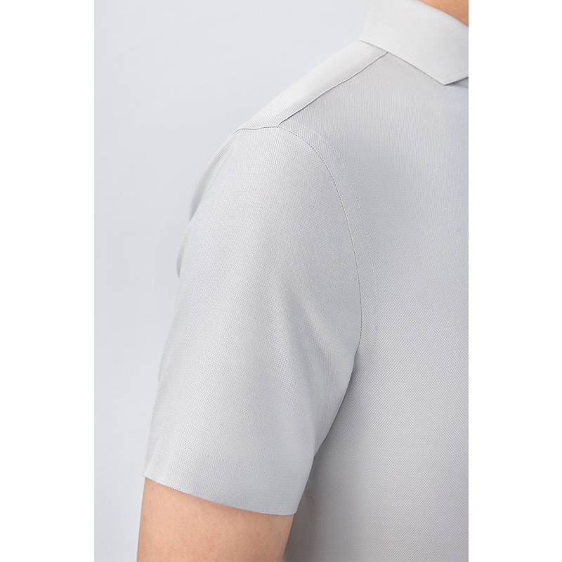Áo sơ mi cotton cao cấp DETERMINANT ngắn tay Instant Cool màu xám nhạt - 401
