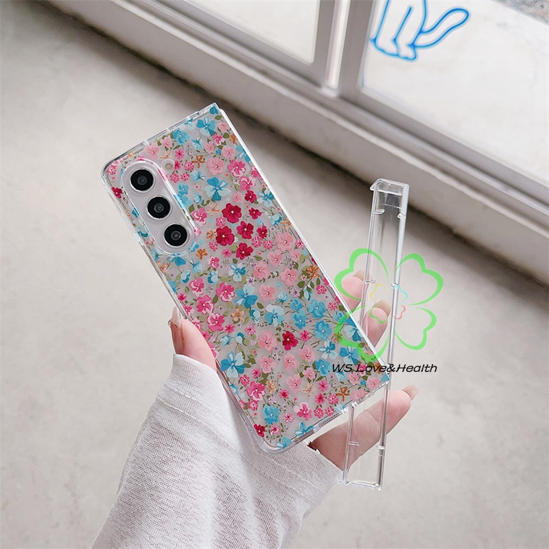 Bao Da Điện Thoại pc Cứng Trong Suốt Chống Sốc Họa Tiết Hoa Cho samsung galaxy z fold 5 z fold 4 Ốp