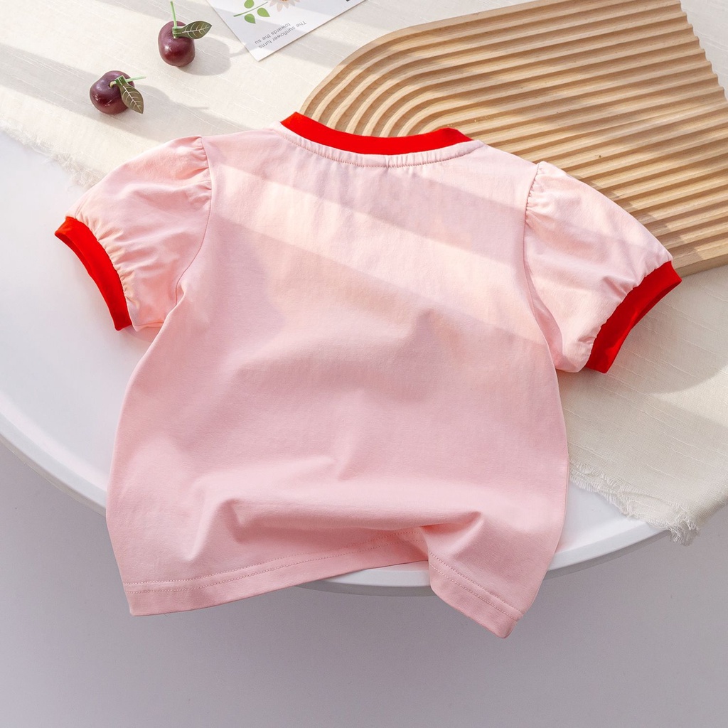 Áo Thun Ba Chiều Tay Ngắn Ngọt Ngào Dễ Thương Thời Trang Mùa Hè Cho Bé Gái