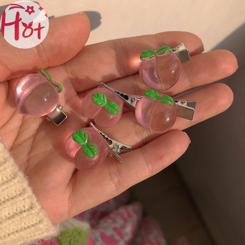 1 Kẹp Tóc Hình Hoa Hồng / Bướm / Đào Dễ Thương Cho Nữ