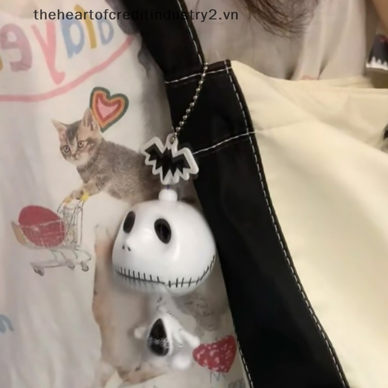 Móc Khóa Hình Đầu Lâu Kéo Dây Sáng Tạo Trang Trí Ba Lô Nhỏ Làm Quà Tặng Bất Ngờ Vui Nhộn Cho Bữa Tiệc halloween