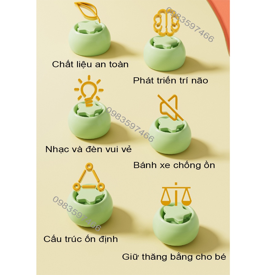 Xe chòi chân cho bé, CÓ ĐÈN NHẠC, TỪ 1-5 TUỔI, XE LẮC CHO BÉ, Obama Baby