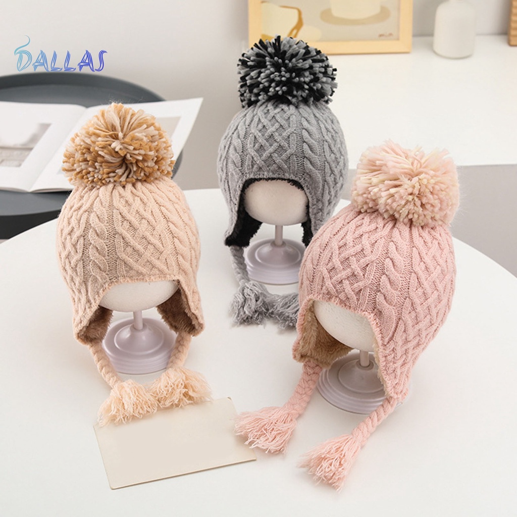 Mũ beanie Dệt Kim Siêu Mỏng Màu Trơn Độ Co Giãn Cao Giữ Ấm Tai Vào Mùa Đông Cho Bé Sơ Sinh