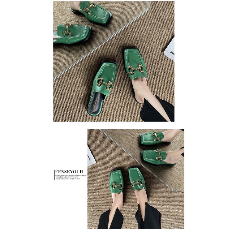 Giày Gót Thấp Mũi Vuông Dày Dặn Thời Trang Hàn Quốc Cho Nữ