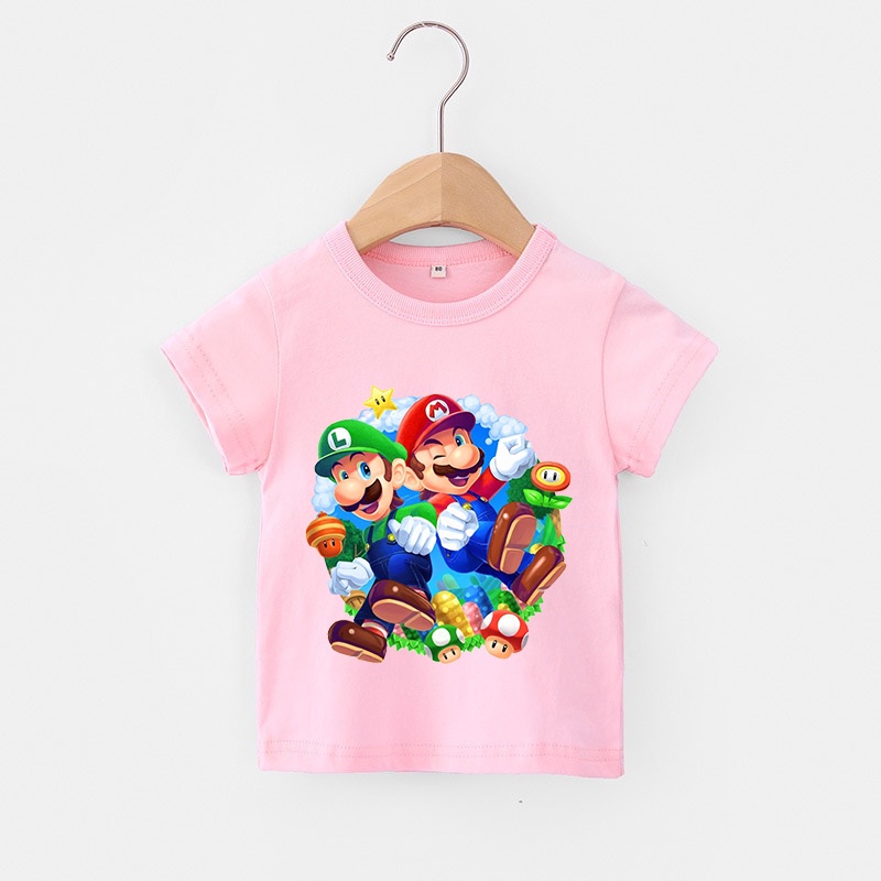Áo thun trẻ em MARIO 3D, 8 màu áo, đầy đủ size có big size, áo thun cho bé Cotton, Màu khác nhắn shop