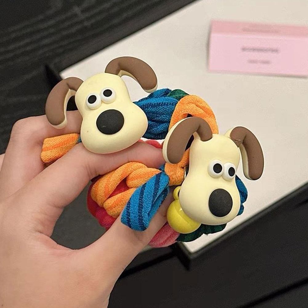 Dây Buộc Tóc Co Giãn Hình Chú Chó Hoạt Hình Nhiều Màu Dễ Thương c0t8