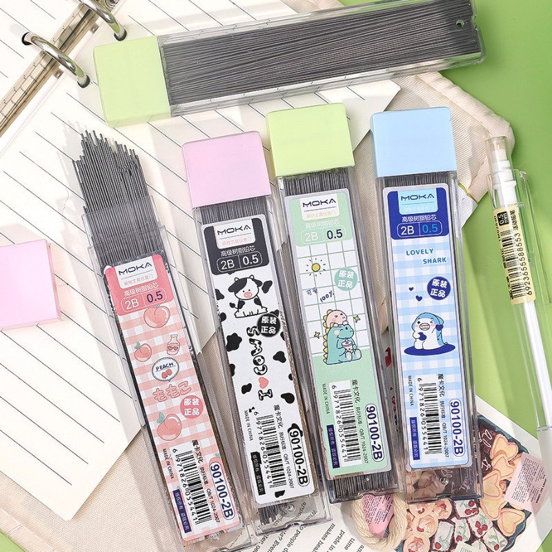 Ruột Bút Chì / Bút Chì Thay Thế Ngòi 0.5mm Bằng Nhựa resin Họa Tiết Hoạt Hình Dễ Thương