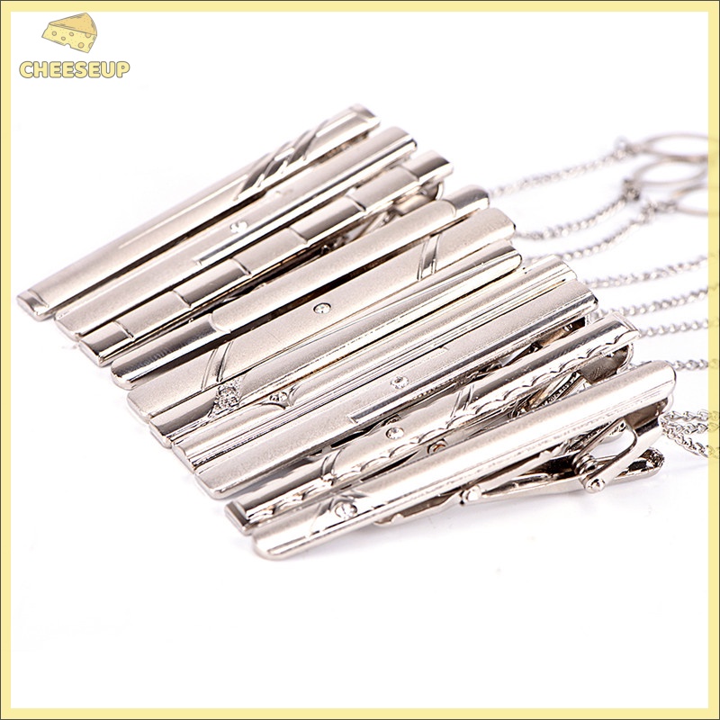 Phô Mai Pho Mát| Kẹp Cà Vạt Màu Bạc Bằng Thép Không Gỉ Mới