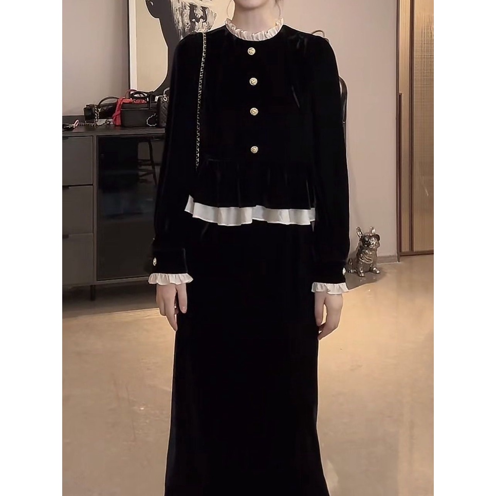 Đầm Ren Giả Hai Mảnh Eo Cao Vừa Phải Phong Cách Zhiyun Mùa Thu