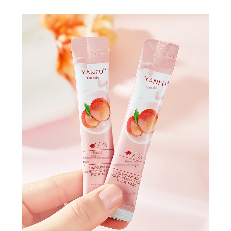 Mặt Nạ Bong Bóng Tinh Chất Quả Đào Axit Hyaluronic Dưỡng Ẩm Làm Sáng Và Sạch Sâu Cho Da