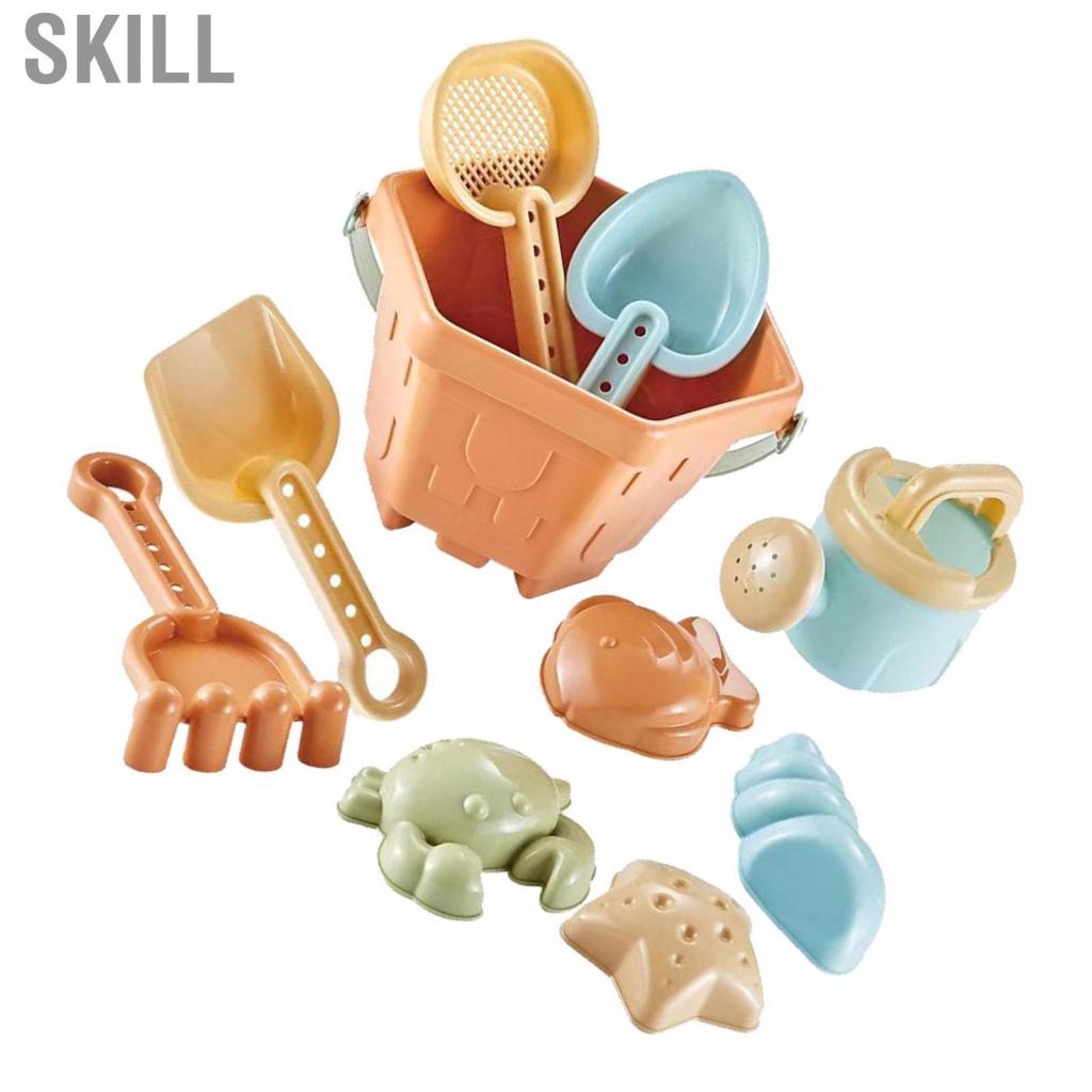 Skill Beach Toys  Plastic Safe Sand Play Set 10PCS Portable for Toddlers
