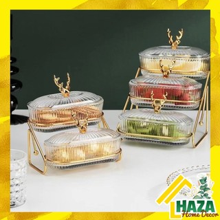Hũ Đựng Mứt Tết - Khay mứt thủy tinh, Hũ mứt thủy tinh đầu hươu trang trí nhà cửa