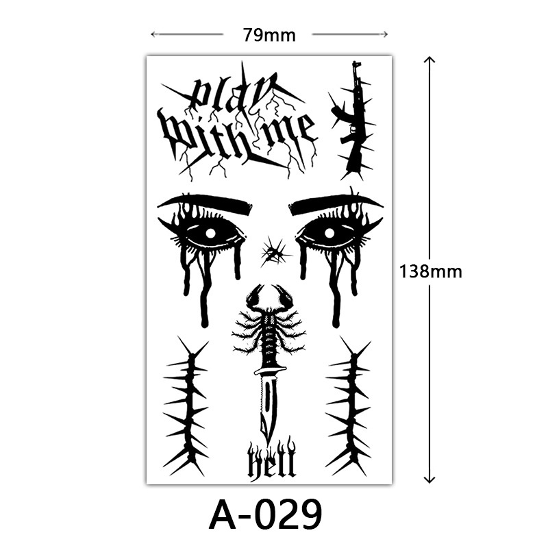 1 Hình Xăm Dán Tạm Thời Chống Nước Chống Mồ Hôi Hình Đầu Lâu halloween
