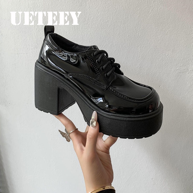 UETEEY giày búp bê giày mary jane dép đế cao Thoải Mái Xinh Xắn  Đàn hồi tốt Độn đế Đẹp mắt Cổ điển FLF23A0ADZ 41Z231013