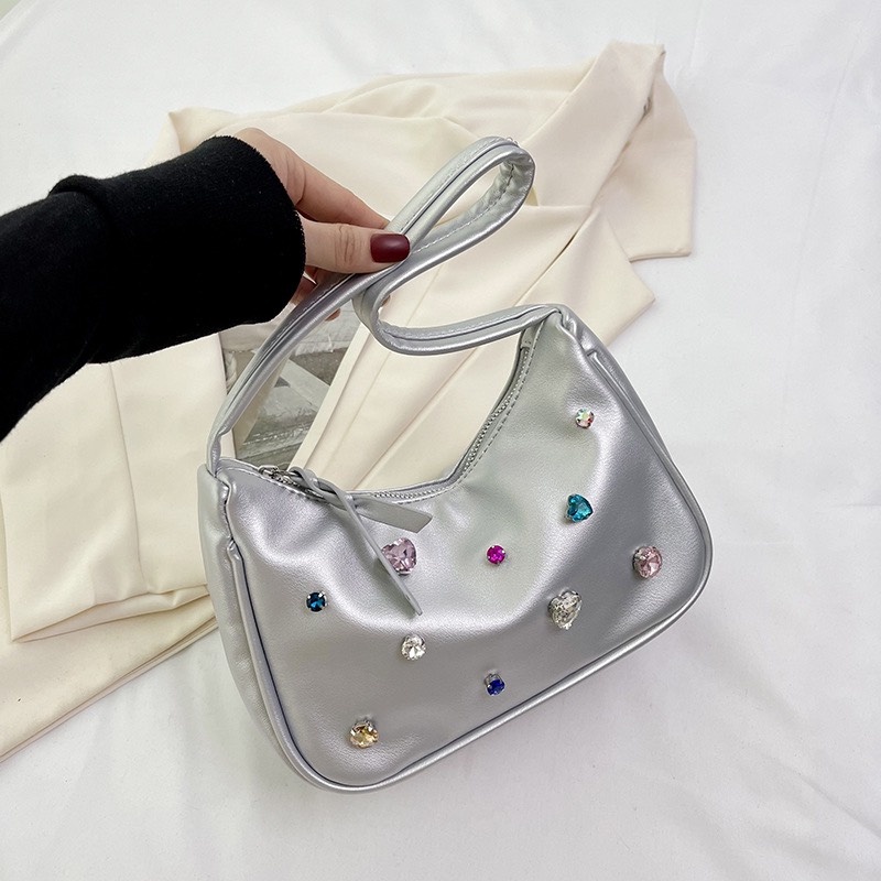 Túi kẹp nách, túi xách đeo vai nữ đính đá đi chơi phong cách hàn quốc PK 557.