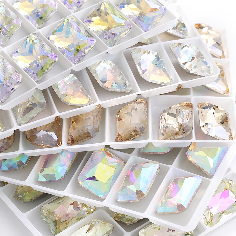 Đá Oval Lấp Lánh 13 * 18mm k9 Dùng Trang Trí Túi Xách / Giày Dép