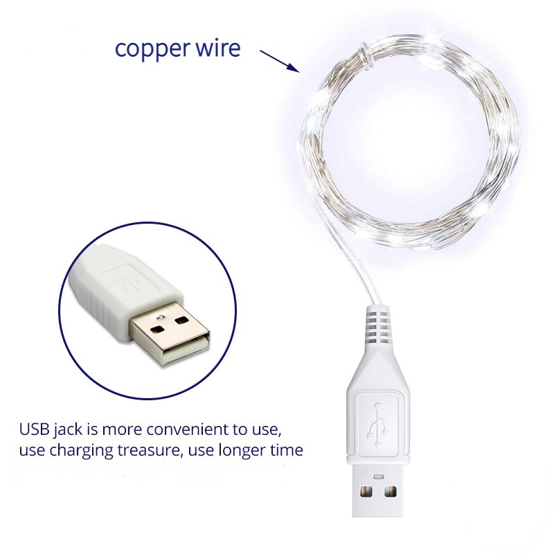 Dây Đèn Led Bằng polychrome usb Độc Đáo Trang Trí Giáng Sinh / Sân Vườn diy