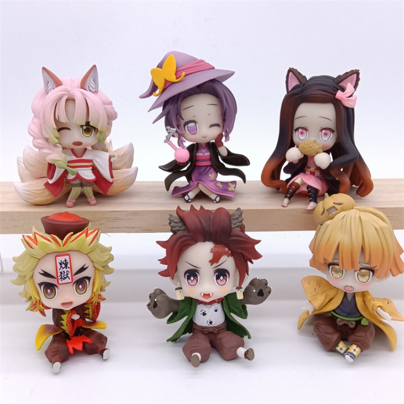 Đồ trang trí Nhân Vật kamado nezuko / kamado tanjirou q mini Bằng pvc