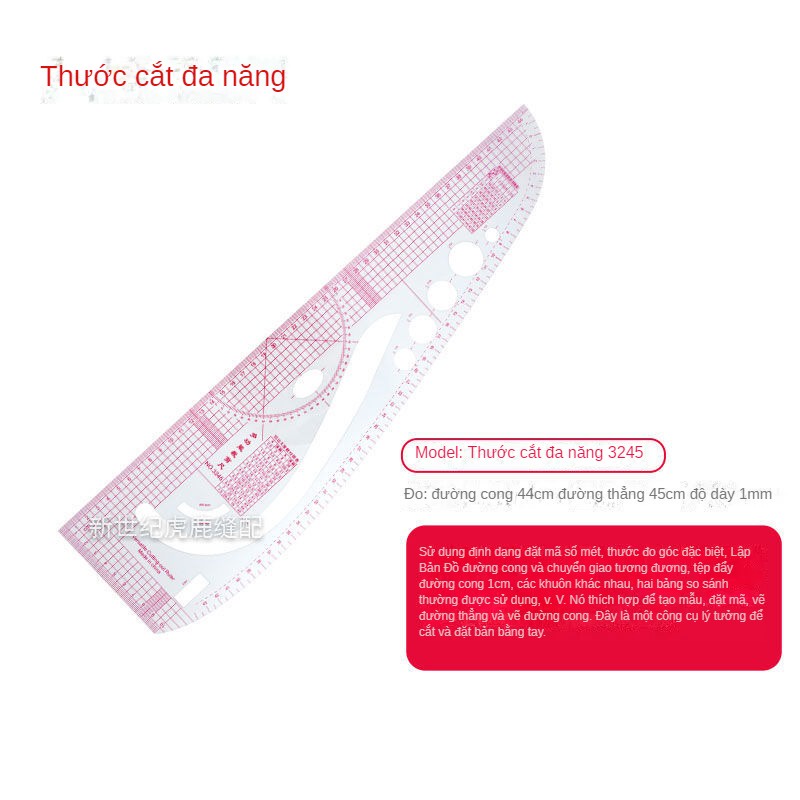 Bộ thước may dẻo 6 món dùng thiết kế quần áo