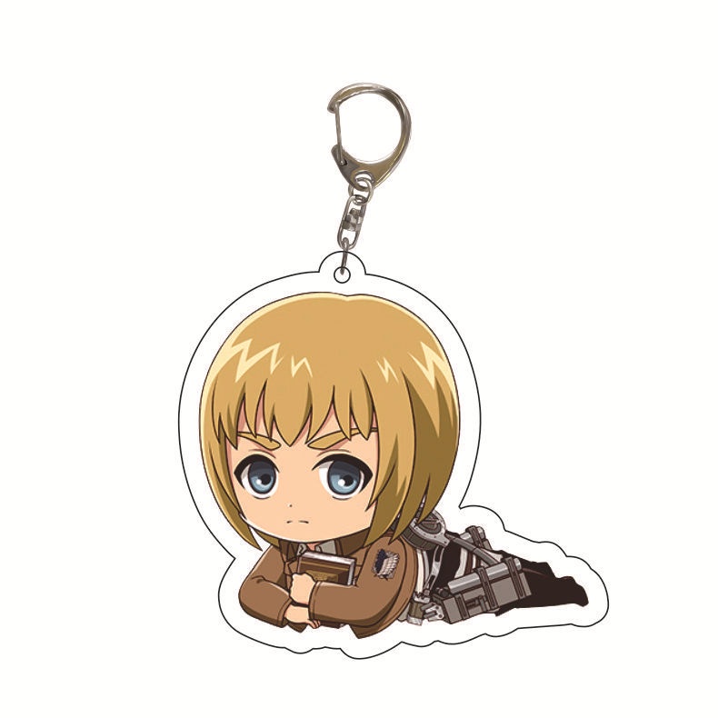 Móc Chìa Khóa Bằng acrylic Hình attack on titan prone eren mikasa armin Nhật Bản