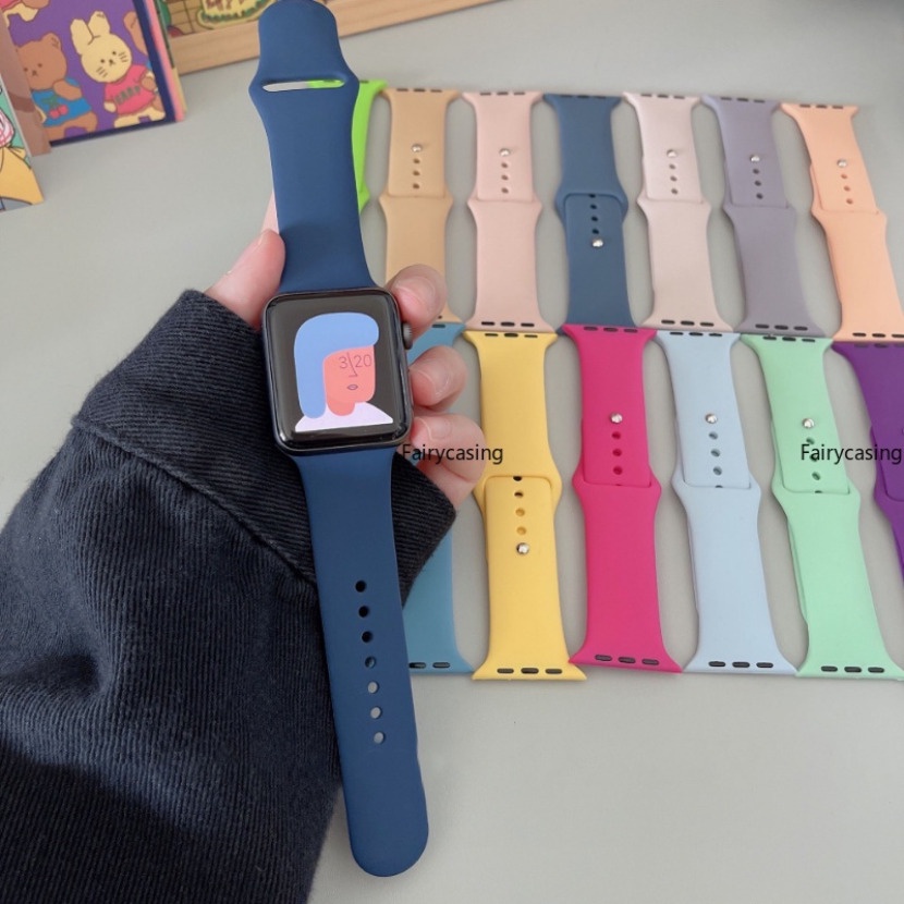 Dây Đeo Thay Thế Bằng silicone 2 49mm 44mm 40mm 45mm 41mm 42mm 38mm 44 45 49 mm Cho iwatch series 9 8 ultra 7 se 3 4 5 6