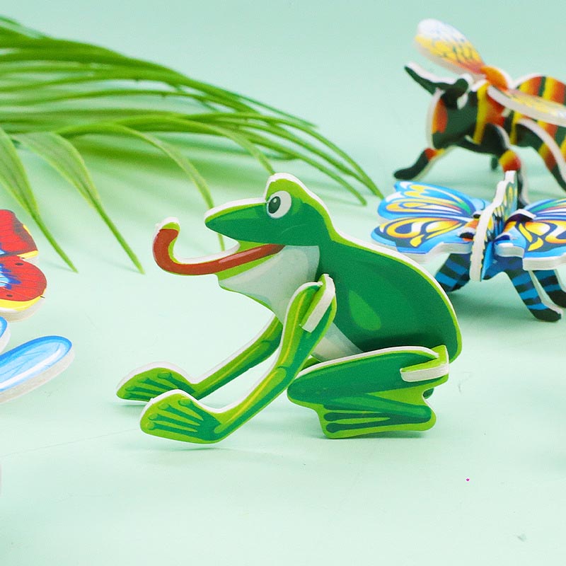 Bộ Đồ Chơi Xếp Hình 10 Miếng Giấy 3d diy Hình Côn Trùng Giáo Dục Sớm Cho Bé