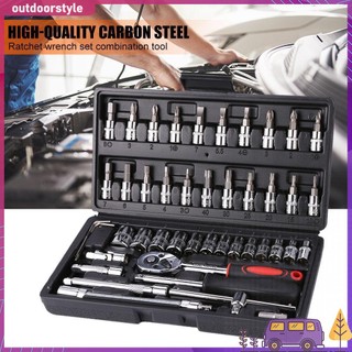 Bộ cờ lê 39 / 46 món bằng thép carbon chuyên dụng sửa chữa xe hơi / xe máy