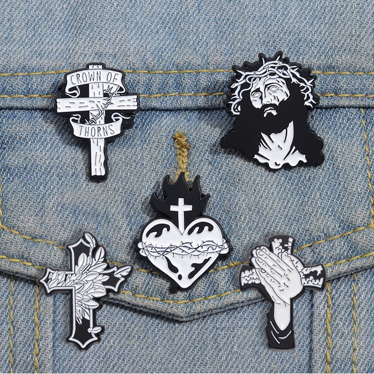 39 Phong Cách Phục Sinh Chúa Giêsu Series Men Chân Tôi Yêu Chúa Giêsu Văn Bản Kim Loại Trâm Cài Chữ Thập Huy Hiệu Quần Áo Phụ Kiện Trang Sức Quà Tặng