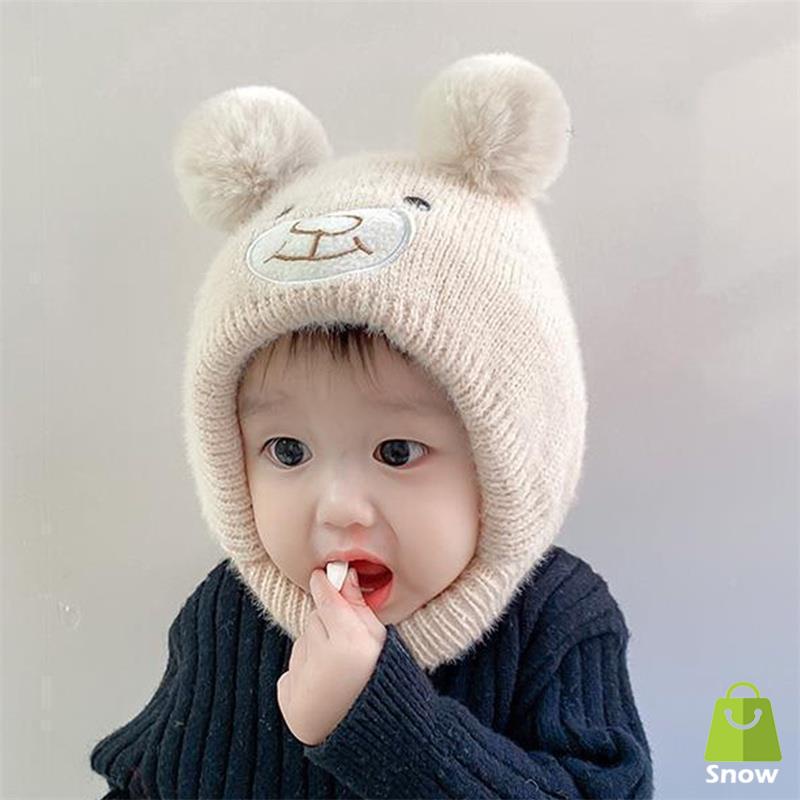 Mũ Trùm Đầu Che Mặt Dày Dặn Chống Gió Giữ Ấm Mùa Đông Bảo Vệ Cho Bé Trai Và Gái