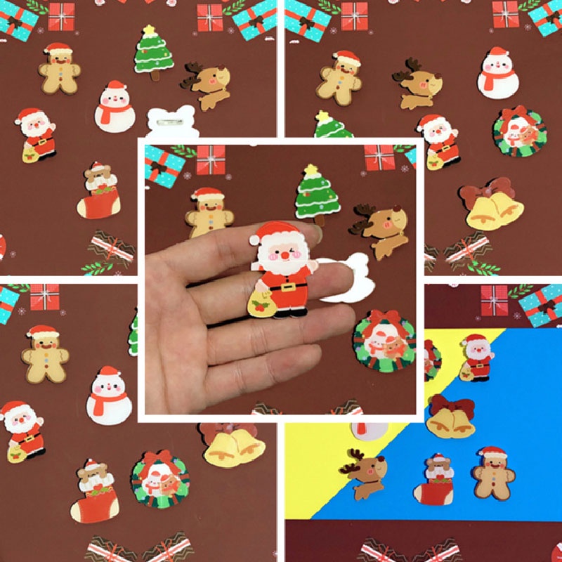 Trâm Cài Áo Hình Ông Già Noel Hoạt Hình Bằng acrylic Dễ Thương Phong Cách Hàn Quốc