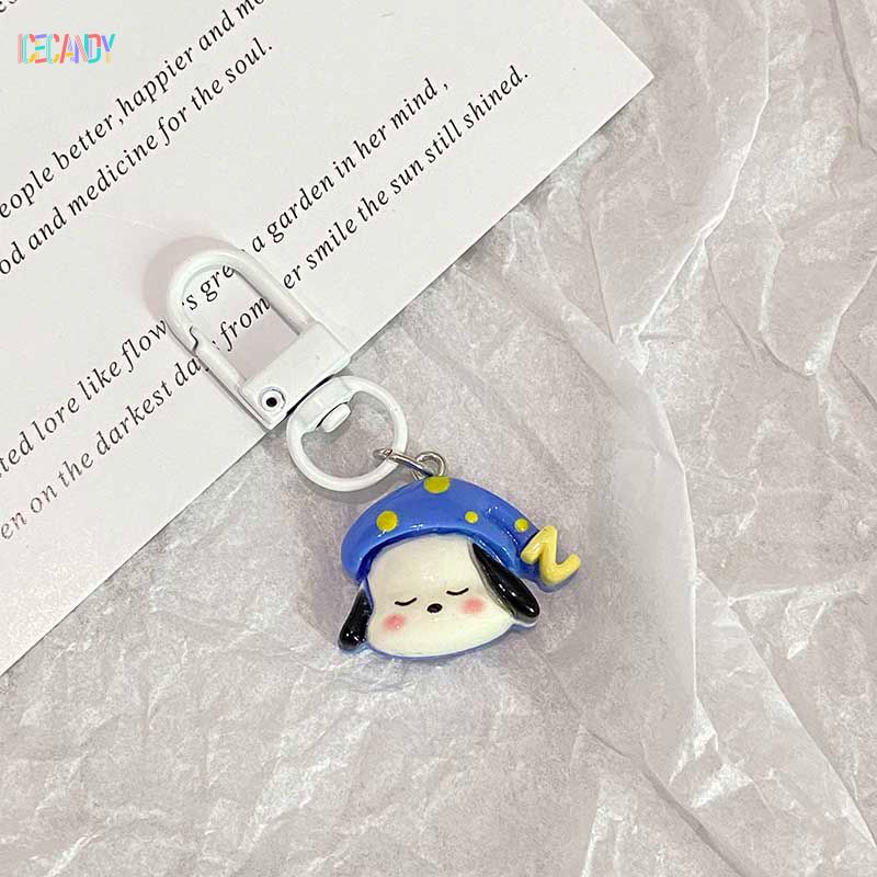 Ice🍓Dễ thương mùa hè buồn ngủ kính râm pacha dog cá tính sáng tạo keychain schoolbag mặt dây chuyền keychain