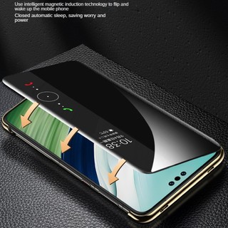 Ốp điện thoại thông minh mạ da bò cho Huawei Mate 60 Pro Mate 50 Virtual Full Màn hình View Flip Wallet Cover
