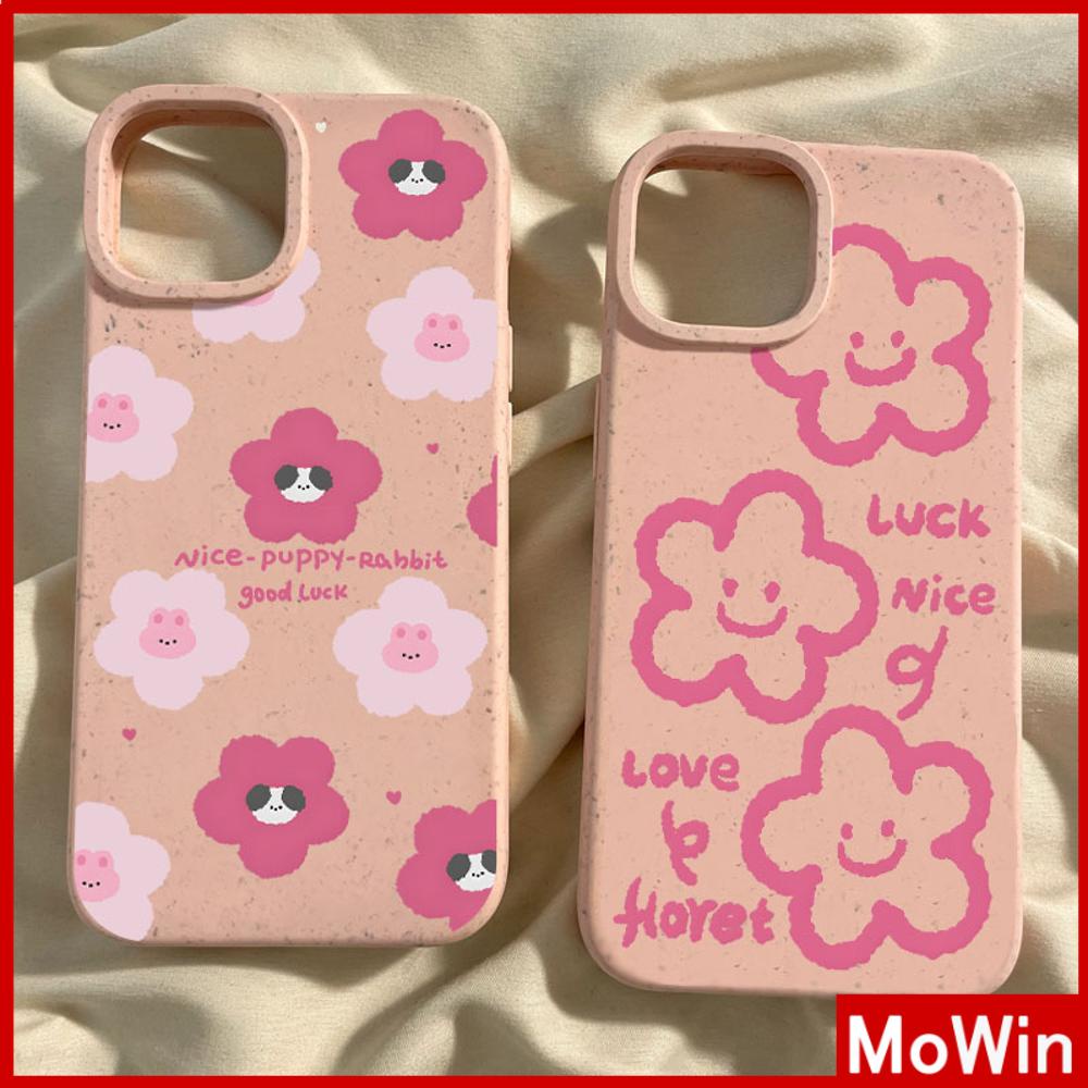 Ốp lưng iPhone 15 Pro Max Vỏ iPhone Màu Hồng Thân Thiện Với Môi Trường Vỏ Mềm Bảo Vệ Camera Chống Sốc Hoa Cười Đơn Giản Tương Thích Với iPhone 14 13 Pro Max 12 11 XR XS 7Plus 8Plus