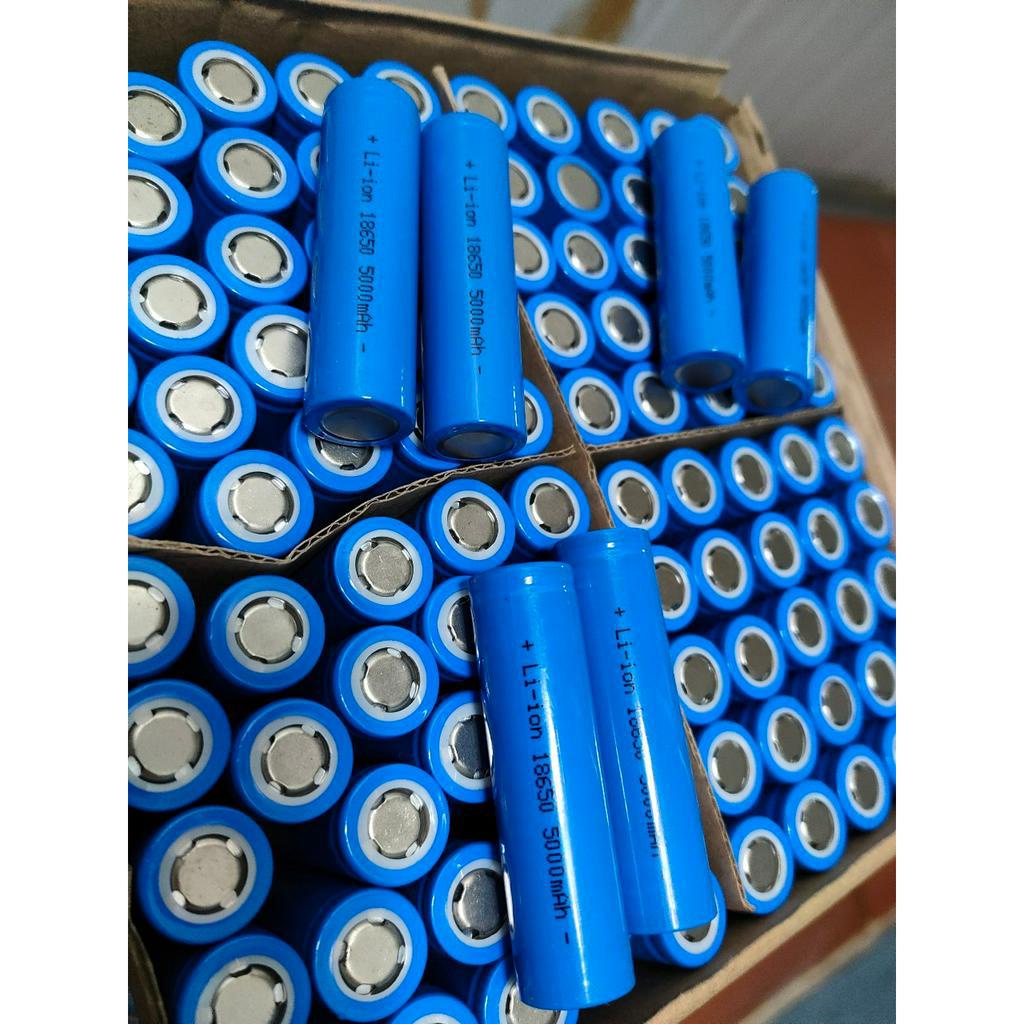 Pin 18650 Dung lượng 5000mAh 3.7v dòng xả 10A dùng cho quạt MINI,đèn pin,Tông Đơ,Sạc Dự phòng