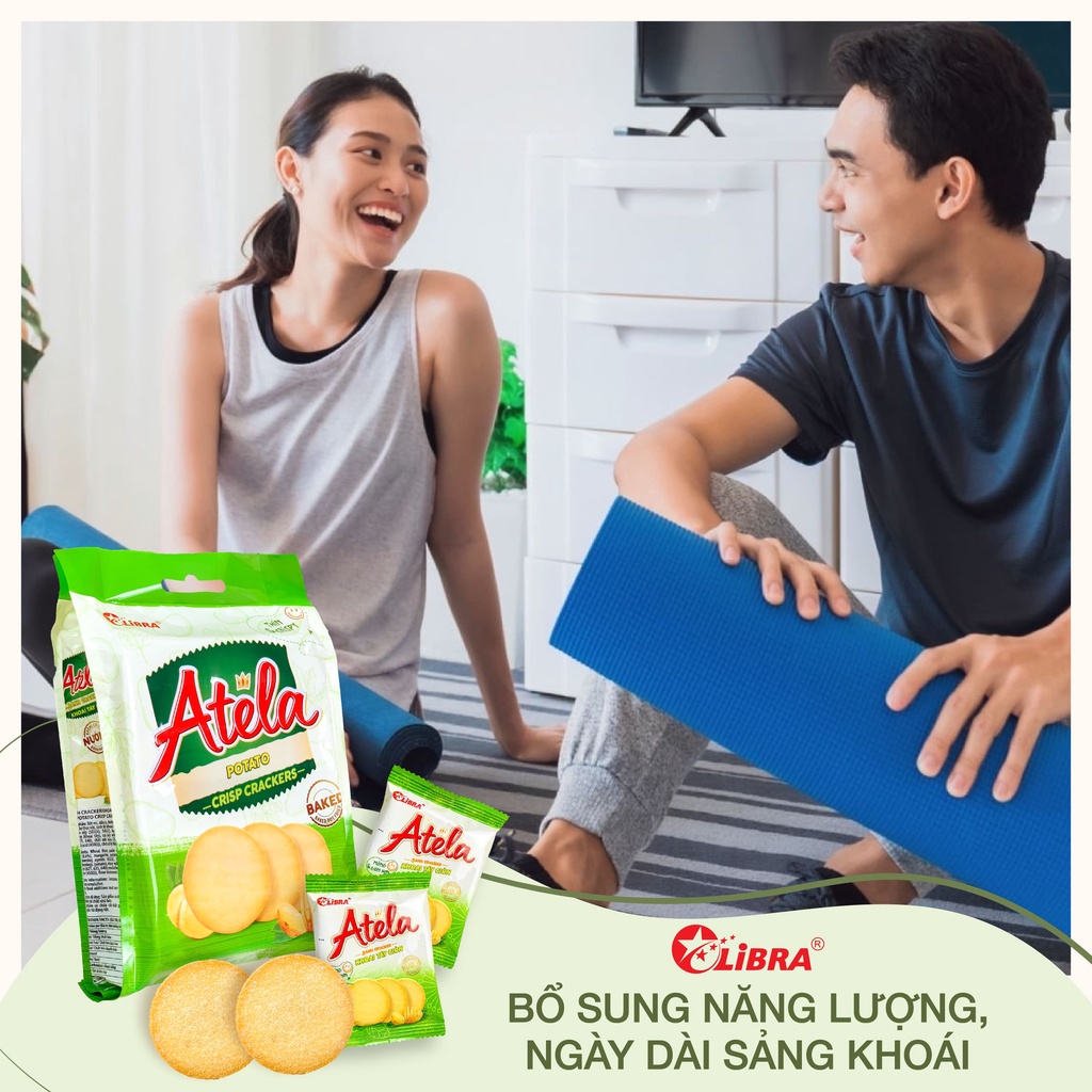 Bánh khoai tây cracker LIBRA đồ ăn vặt dinh dưỡng snack potato mặn giòn gói 228g