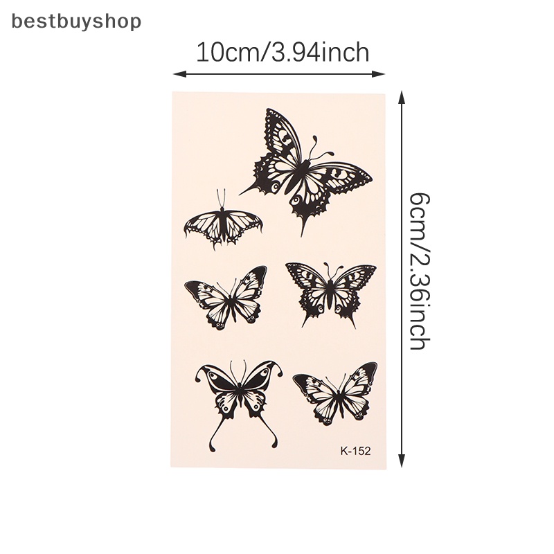 1 Tấm Hình Xăm Dán Tạm Thời Hình Hoa Bướm 3d Chống Nước Mới