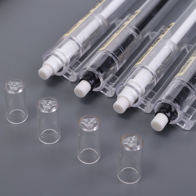 Bút Chì Bấm Mực Đen Ngòi 0.5mm / 0.7mm Bằng Cao Su Mềm Trong Suốt Có Thể Tháo Rời