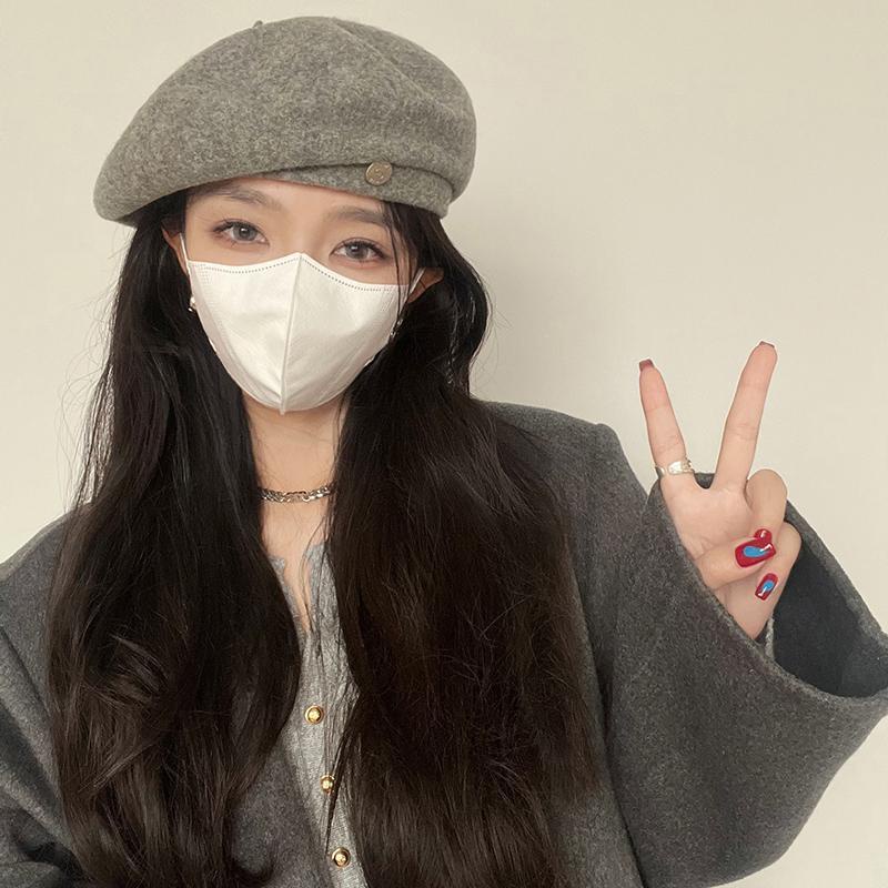 Mũ beret Vải Len Phong Cách Họa Sĩ Hàn Quốc Thời Trang Thu Đông Ấm Áp