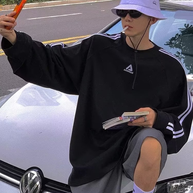 Áo Nỉ Nam Dài Tay Cổ Tròn Thời Trang Hàn