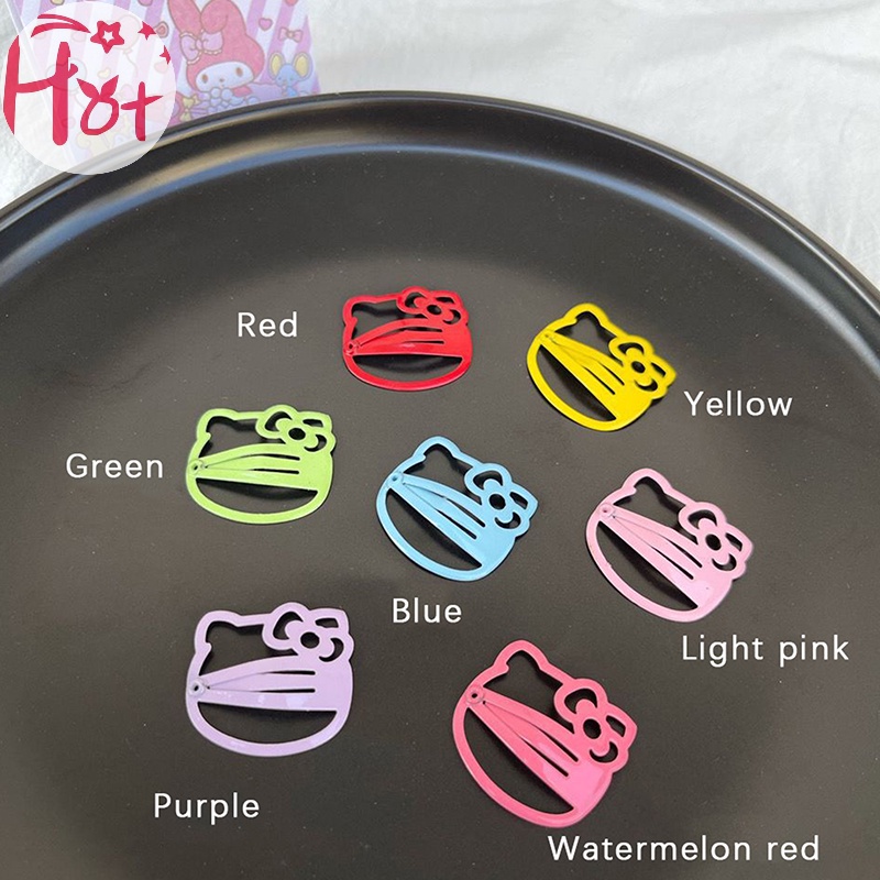 Set 5 Kẹp Tóc Kim Loại Hình hello kitty Nhiều Màu Sắc Dễ Thương Cho Bé Gái y2k vn