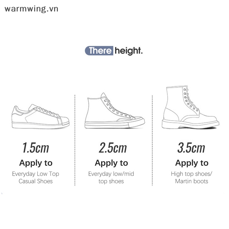 1 Đôi Đế Lót Giày Tăng Chiều Cao Giữ Ấm Cho Nam Nữ vn