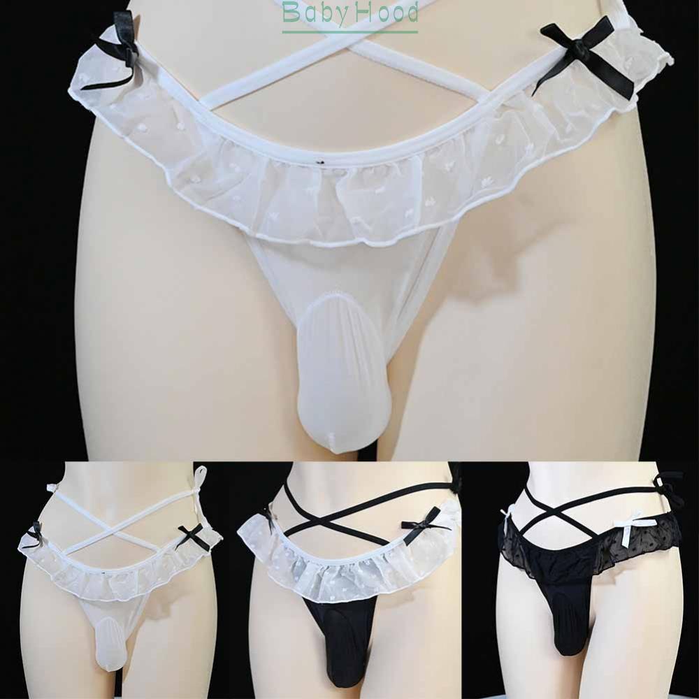Sexy Lace Mesh Thongs Men's Sissy Pouch Panties Sheer G String Underwear#BBHOOD